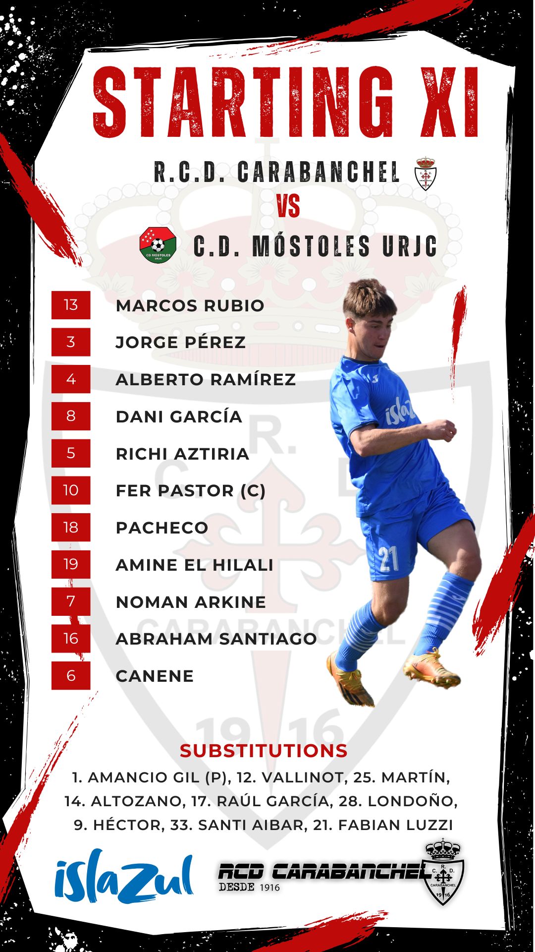 ALINEACION vs Mostoles URJC