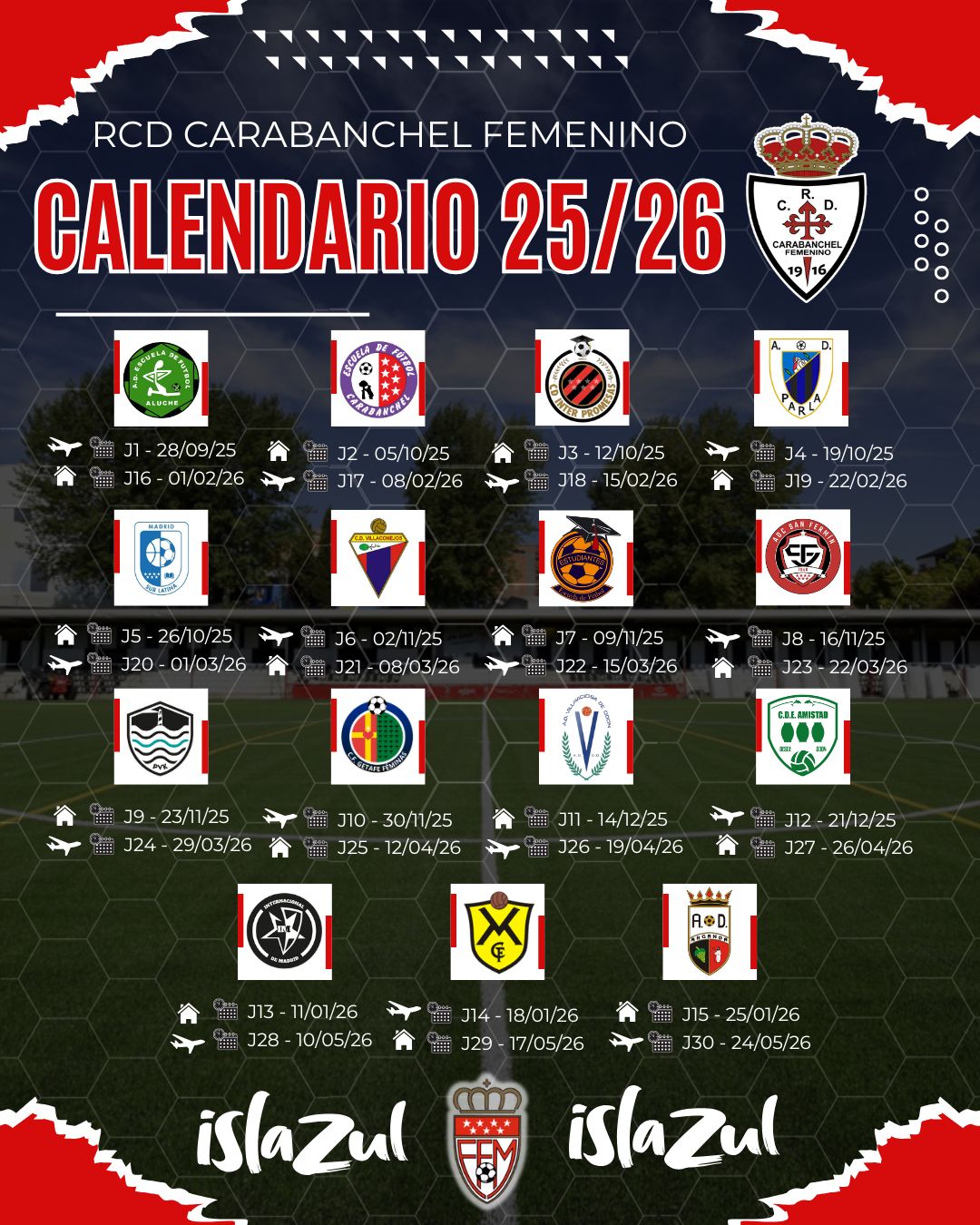 CALENDARIO CARABANCHEL FEMENINO 25 26