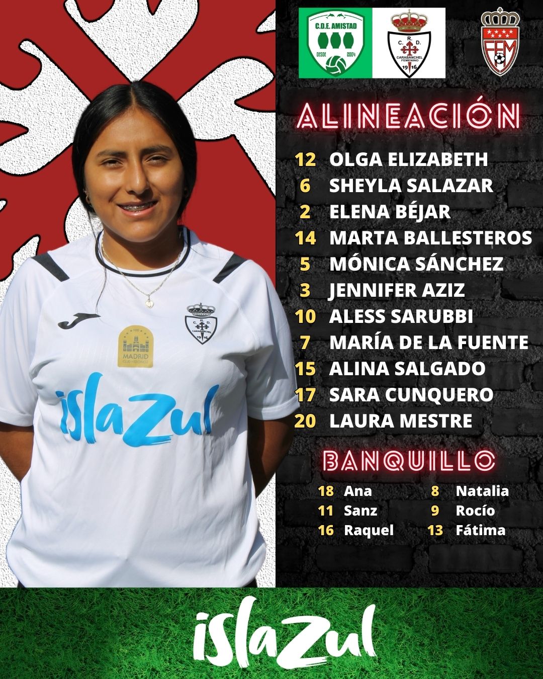 Alineacion vs Amistad Alcorcon