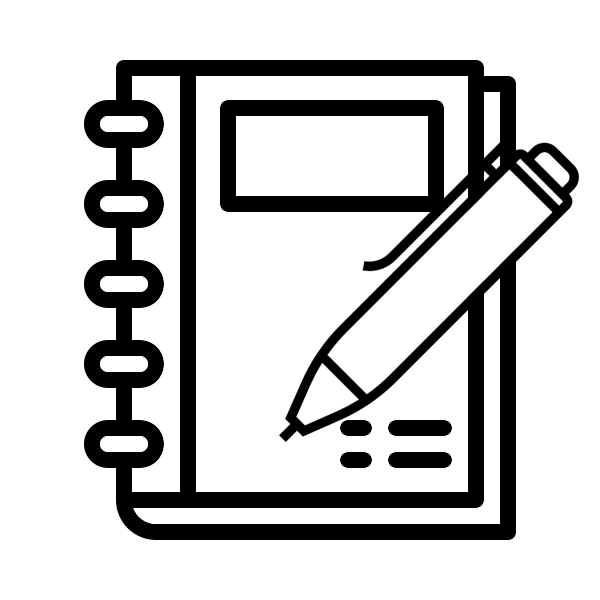 Icono cuaderno y boli