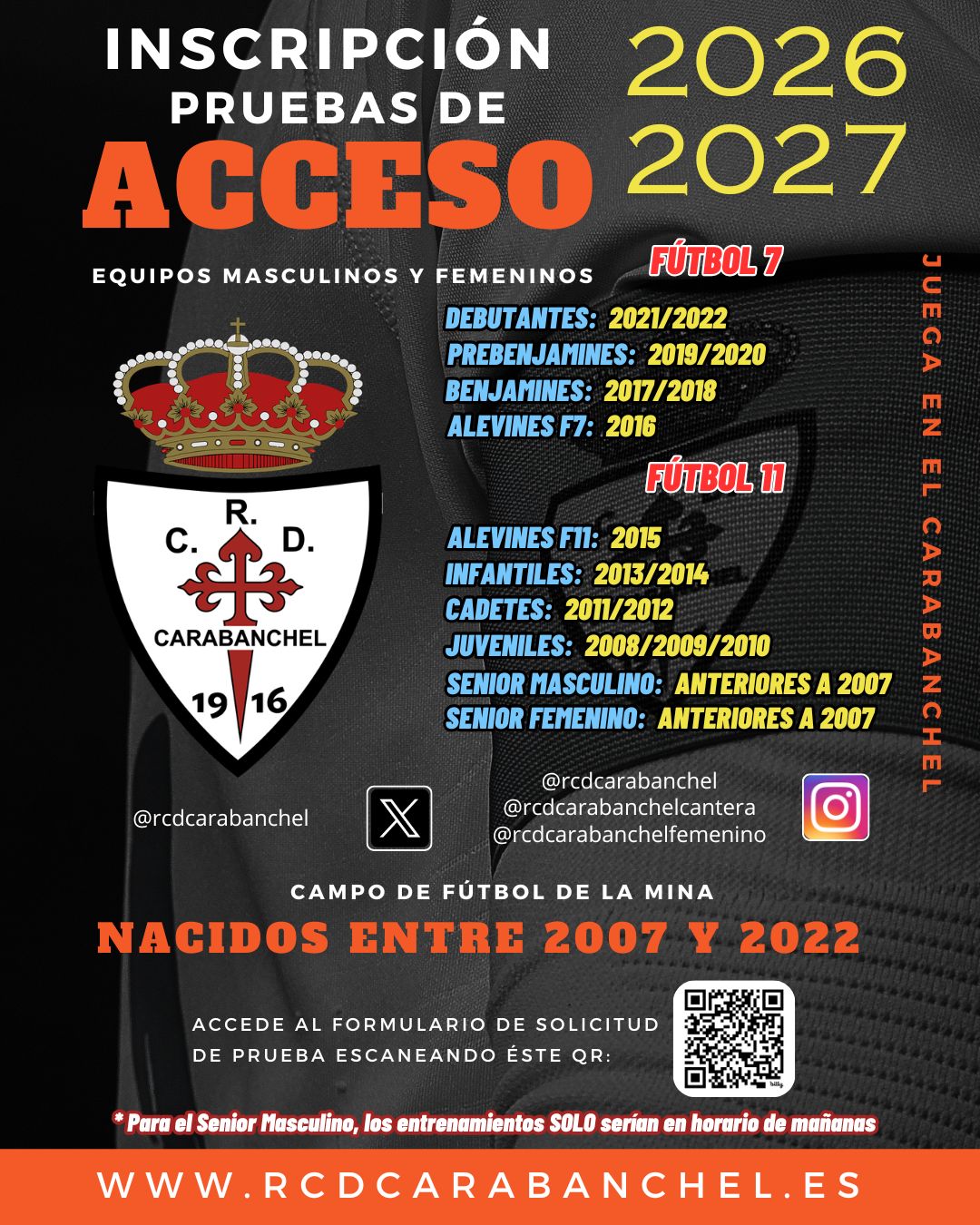Inscripcion Pruebas Acceso Carabanchel 26 27